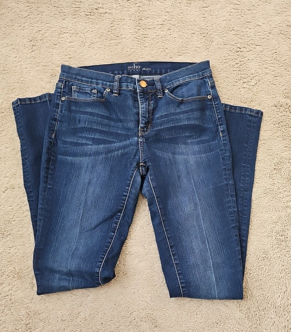 SOHO NEW YORK & COMPANY SKINNY BLUE JEANS DENIM SIZE 6 Average Dark Wash